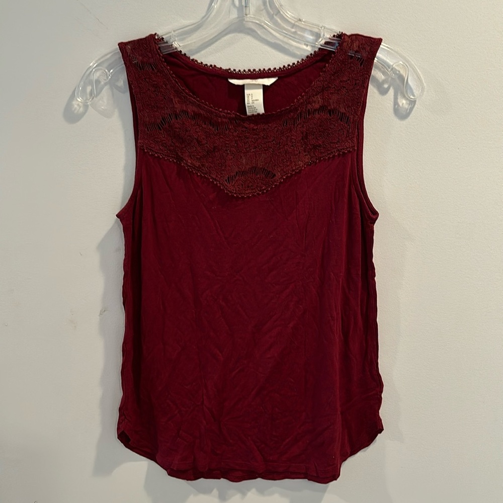 H&M Red Lace Top